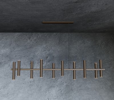 1302 - Lampe suspendue Stelvio 190cm - 10 tubes - 14 lumières 