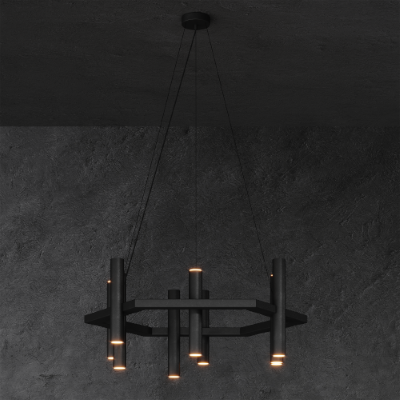 1304 - Stelvio Lampe suspendue 6 angles - 9 tubes - 12 lumières 