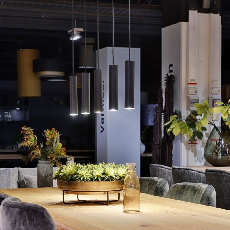 3150 - Lampe suspendue Salerno droite 120cm - 5 lumières 
