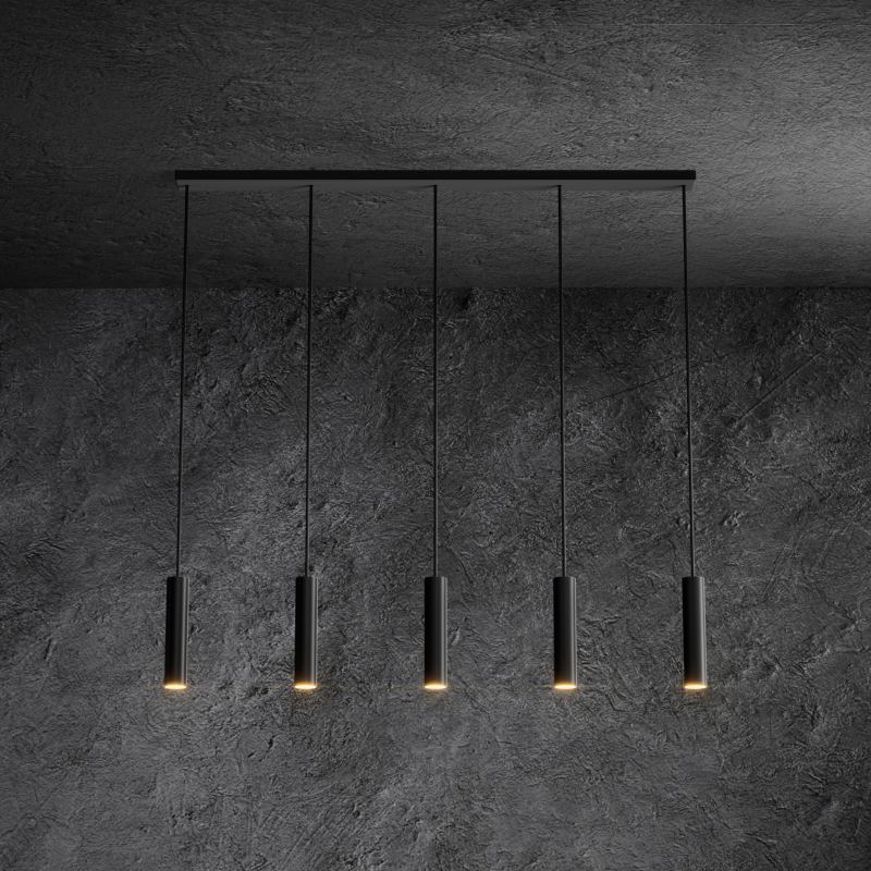 3150 - Lampe suspendue Salerno droite 120cm - 5 lumières 