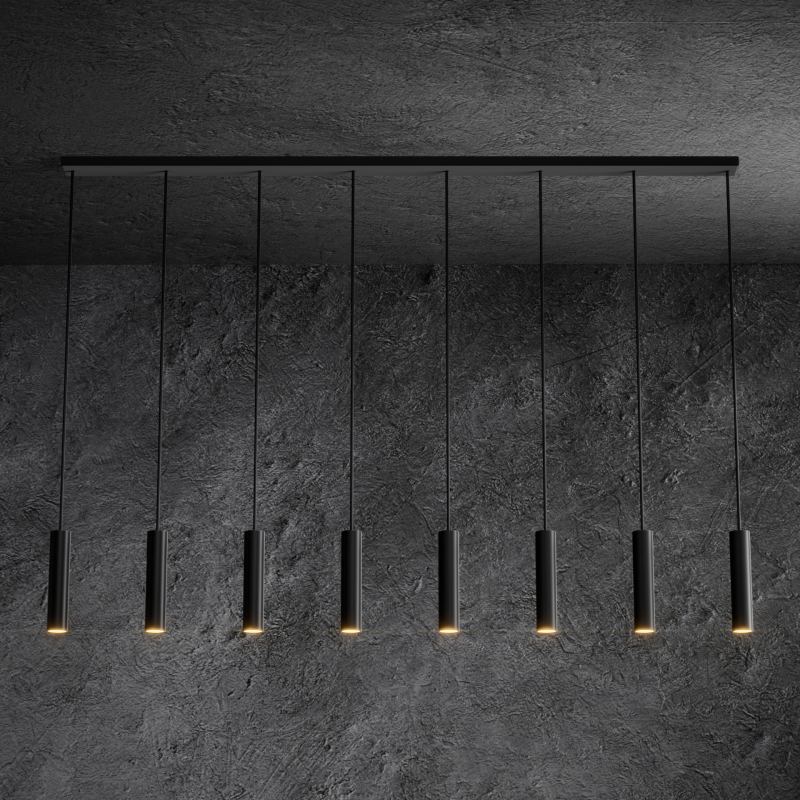 3151 - Lampe suspendue Salerno droite 170cm - 8 lumières 