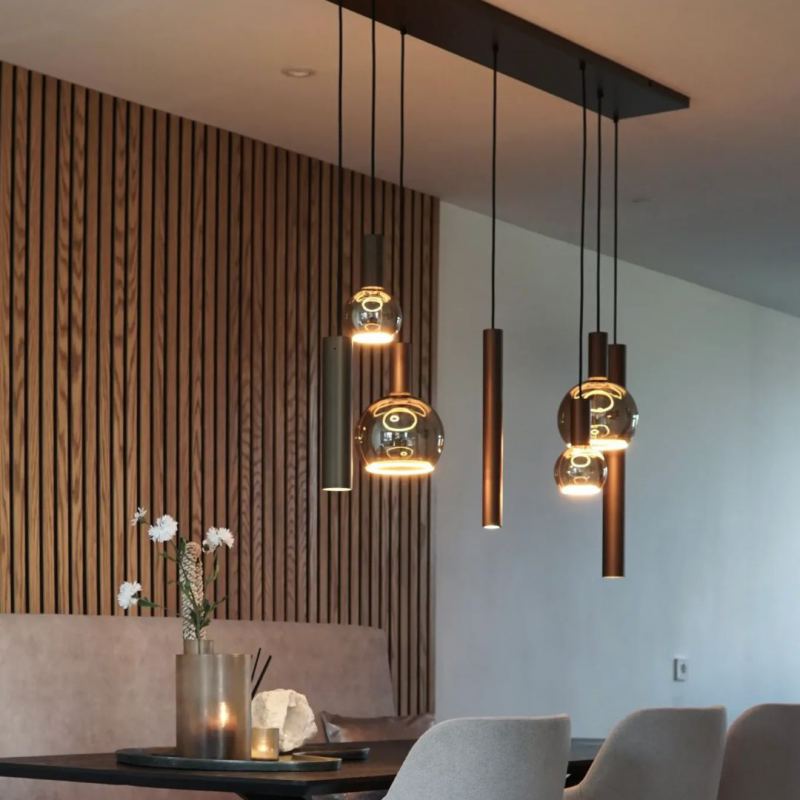 4300 - Lampe suspendue Riva droite 145cm - 7 Lumières 