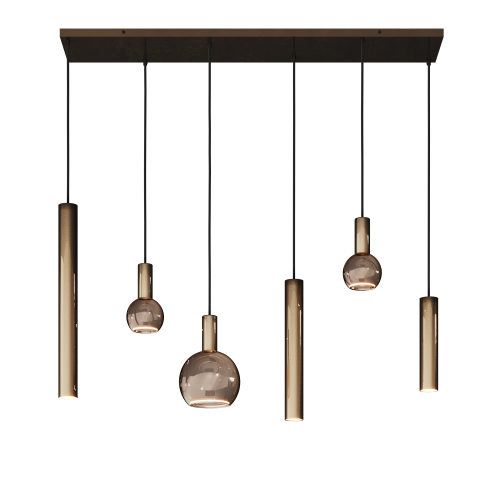 4370 - Lampe suspendue Riva droite 120cm - 6 lumières 