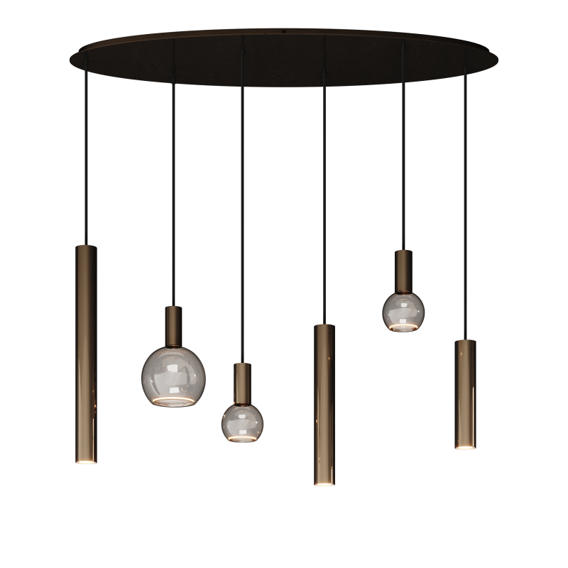 4395 - Lampe suspendue Riva ovale 120cm - 6 lumières 