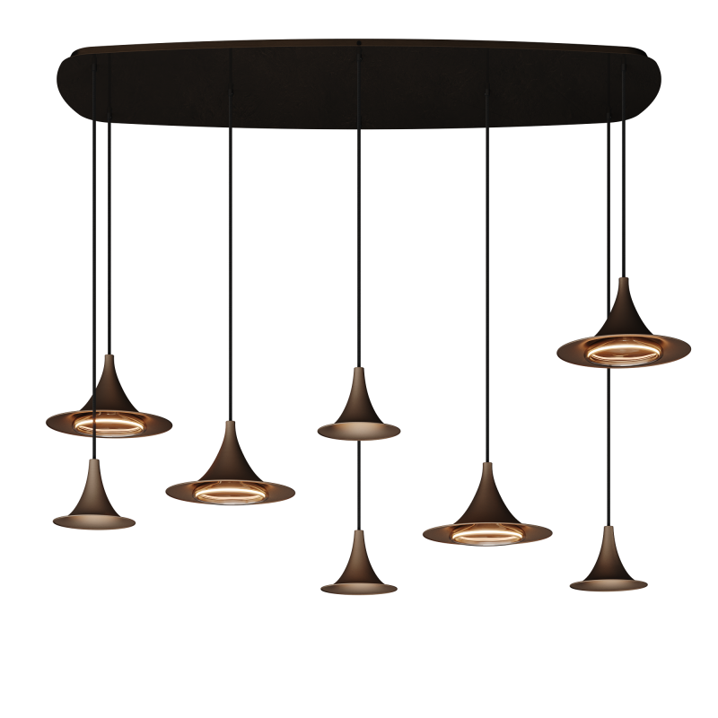 6700 - Lampe suspendue Arezzo ovale danois - 8 lumières 