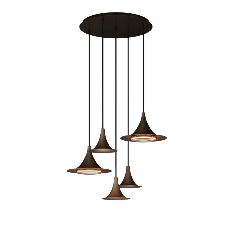 6720 - Lampe suspendue Arezzo ronde Ø50cm - 5 lumières 