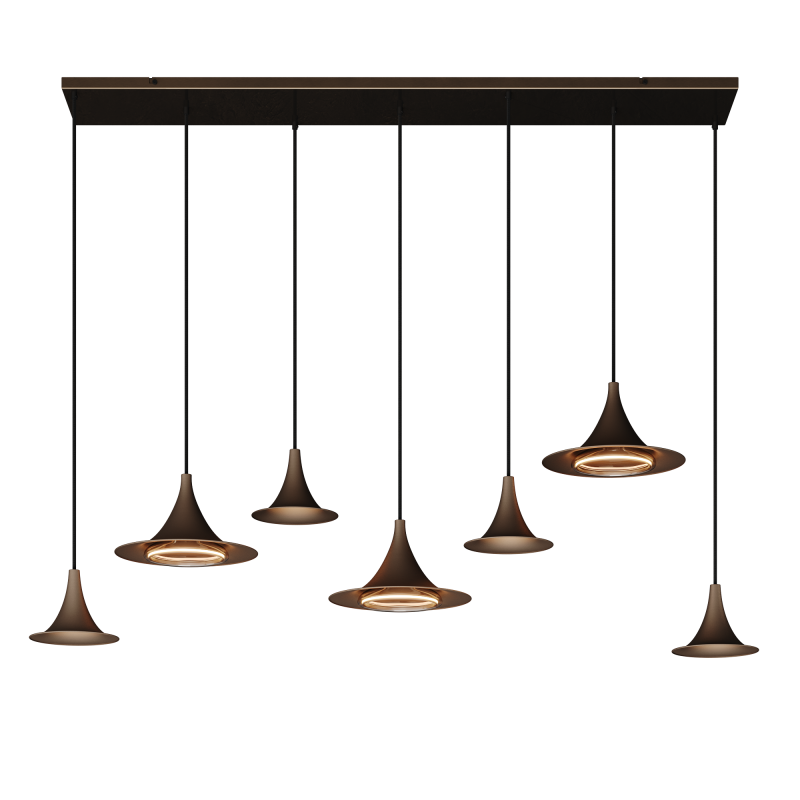 6730 - Lampe suspendue Arezzo droite 145cm - 7 lumières 