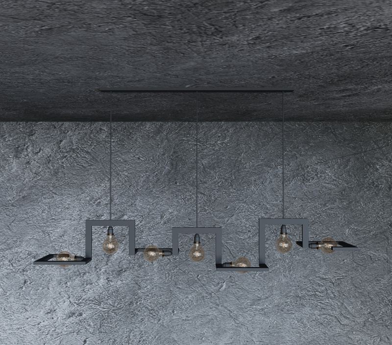 9525 - Tortona lampe suspendue 7 lumières 