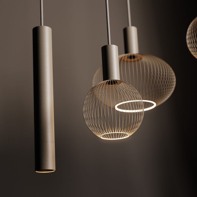 9100 - Suspension Como ovale plate 145 cm - 8 lumières 