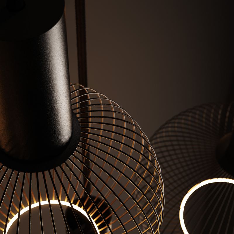 9100 - Suspension Como ovale plate 145 cm - 8 lumières 