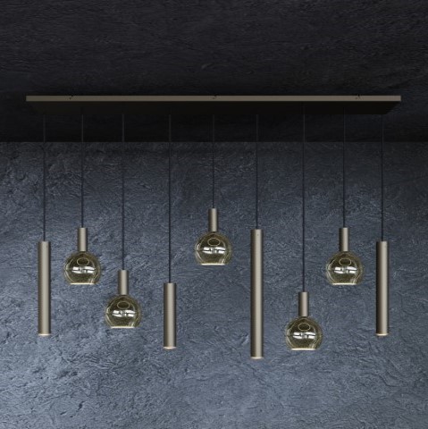 4325 - Lampe suspendue Riva droite 170cm - 9 lumières  