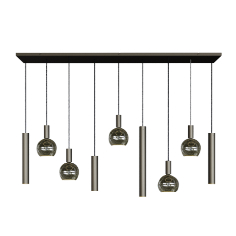 4325 - Lampe suspendue Riva droite 170cm - 9 lumières  
