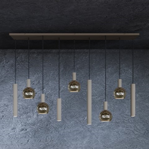 4325 - Lampe suspendue Riva droite 170cm - 9 lumières  
