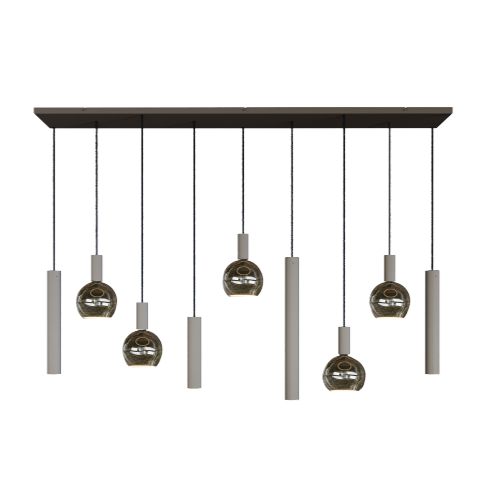4325 - Lampe suspendue Riva droite 170cm - 9 lumières  