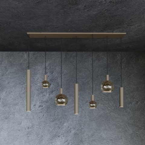 4380 - Lampe suspendue Riva droite 145cm - 7 Lumières  