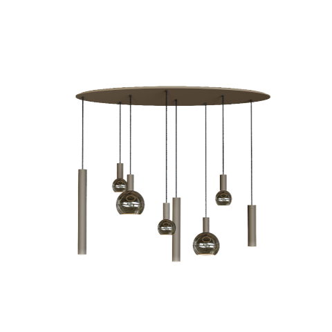 4310 - Lampe suspendue Riva ovale 140cm - 8 lumières  