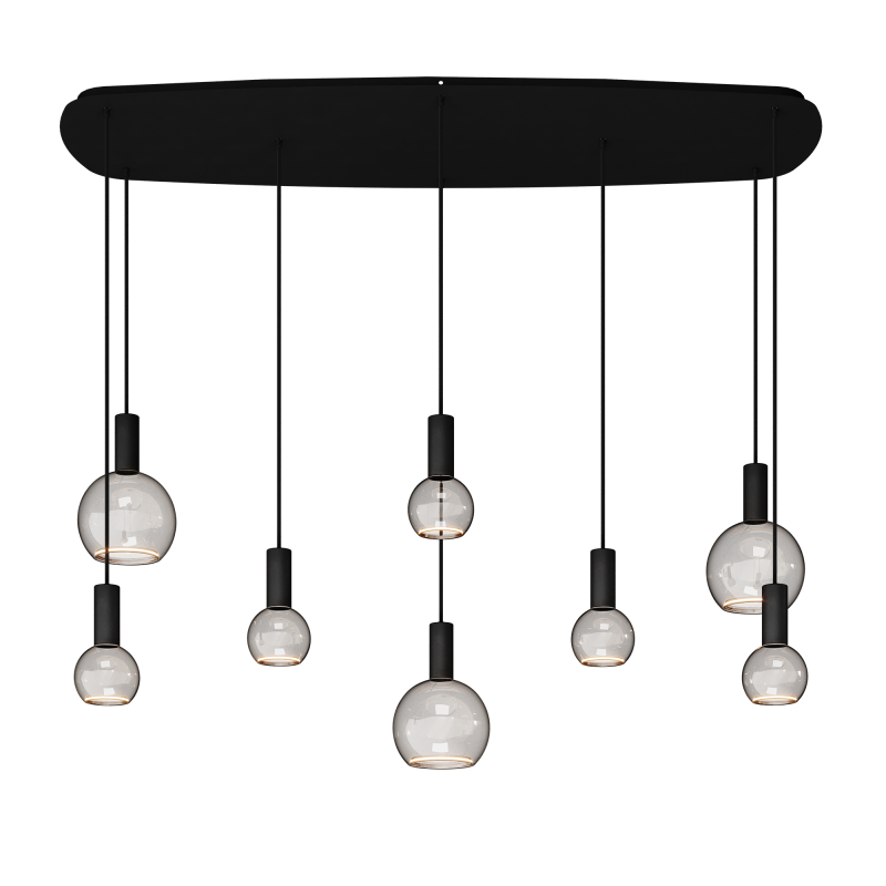 40085 - Segula 007 lampe suspendue ovale danois 145cm - 8 lumières 