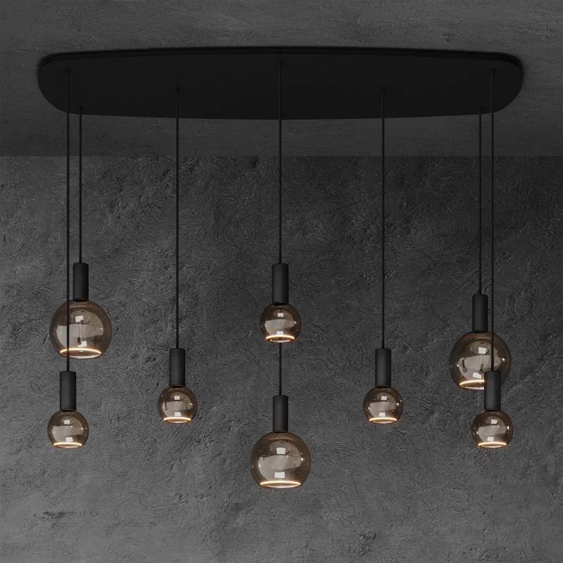 40085 - Segula 007 lampe suspendue ovale danois 145cm - 8 lumières 