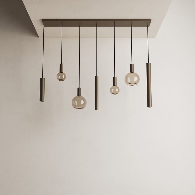4300 - Lampe suspendue Riva droite 145cm - 7 Lumières 