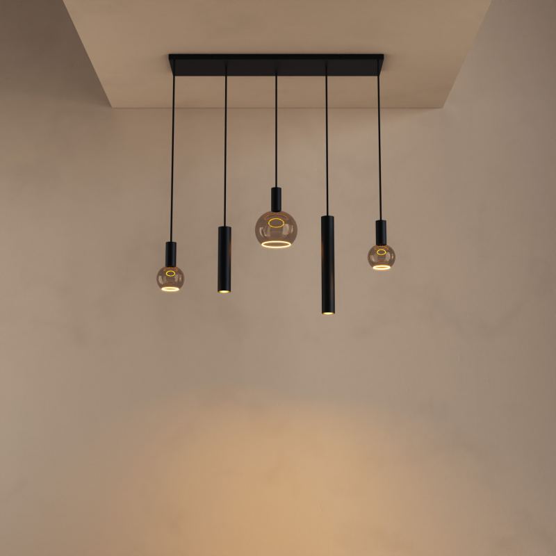 4302 - Lampe suspendue Riva droite 100cm - 5 lumières 