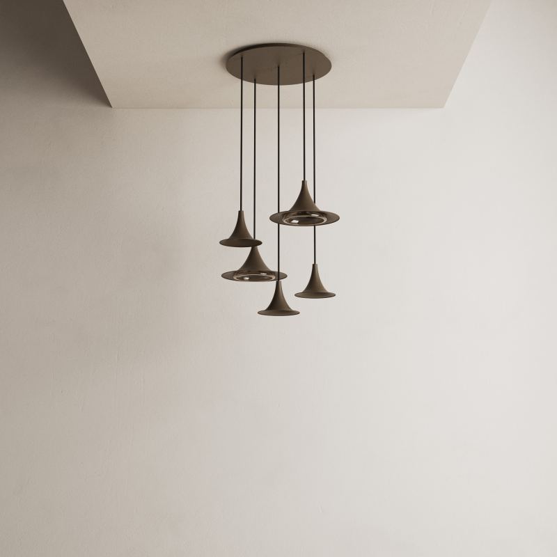 6720 - Lampe suspendue Arezzo ronde Ø50cm - 5 lumières 