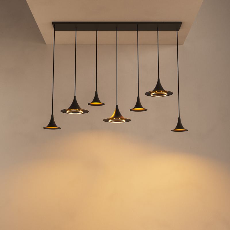 6730 - Lampe suspendue Arezzo droite 145cm - 7 lumières 