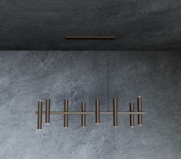1300 - Stelvio lampe suspendue 140cm - 8 tubes - 10 lumières 