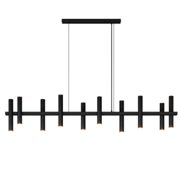 1302 - Lampe suspendue Stelvio 190cm - 10 tubes - 14 lumières