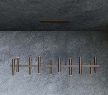1302 - Lampe suspendue Stelvio 190cm - 10 tubes - 14 lumières