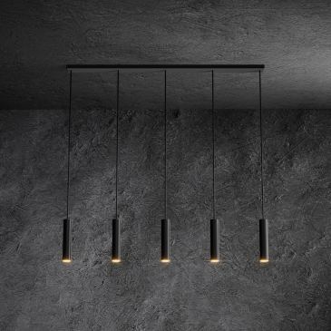 3150 - Lampe suspendue Salerno droite 120cm - 5 lumières