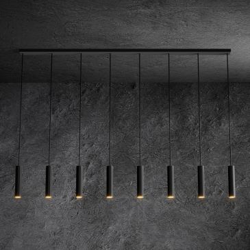 3151 - Lampe suspendue Salerno droite 170cm - 8 lumières