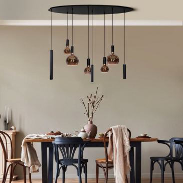 4310 - Lampe suspendue Riva ovale 140cm - 8 lumières