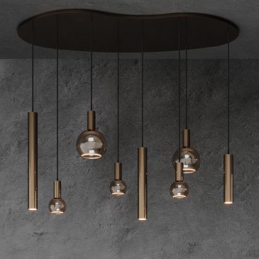 4317 - Lampe suspendue Riva organic - 8 lumières 