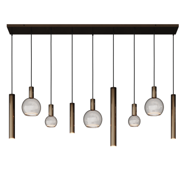 4320 - Lampe suspendue Riva droite 170cm - 9 lumières