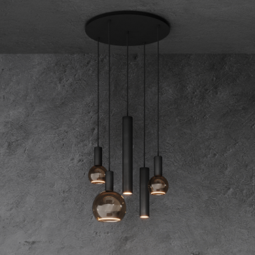 4330 - Lampe suspendue Riva ronde Ø50 cm - 5 lumières