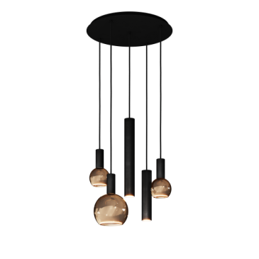 4330 - Lampe suspendue Riva ronde Ø50 cm - 5 lumières 