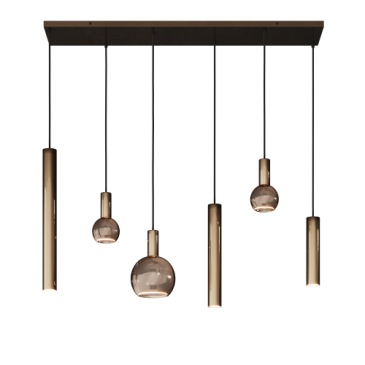 4370 - Lampe suspendue Riva droite 120cm - 6 lumières 