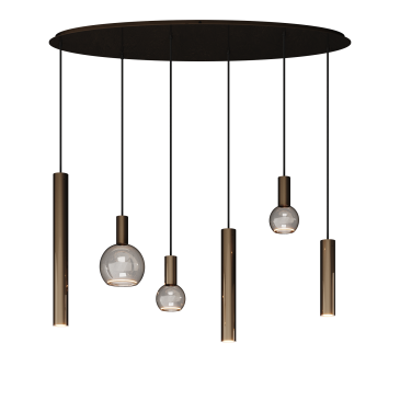 4395 - Lampe suspendue Riva ovale 120cm - 6 lumières