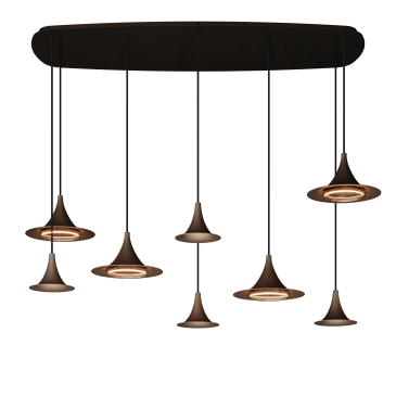 6700 - Lampe suspendue Arezzo ovale danois - 8 lumières 