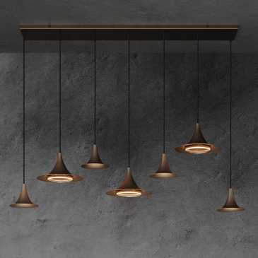 6730 - Lampe suspendue Arezzo droite 145cm - 7 lumières 