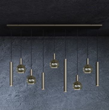 4325 - Lampe suspendue Riva droite 170cm - 9 lumières