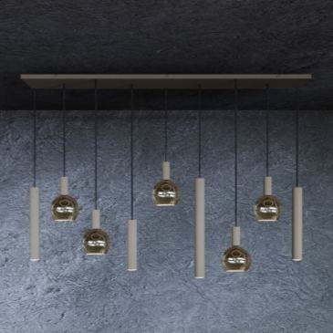 4325 - Lampe suspendue Riva droite 170cm - 9 lumières