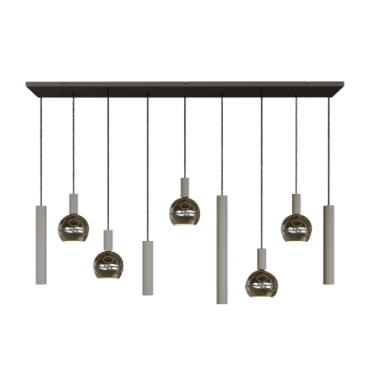 4325 - Lampe suspendue Riva droite 170cm - 9 lumières