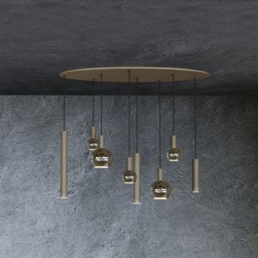 4310 - Lampe suspendue Riva ovale 140cm - 8 lumières  