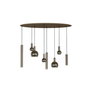 4310 - Lampe suspendue Riva ovale 140cm - 8 lumières  