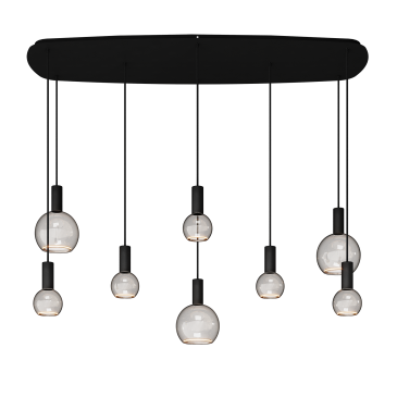 40085 - Segula 007 lampe suspendue ovale danois 145cm - 8 lumières
