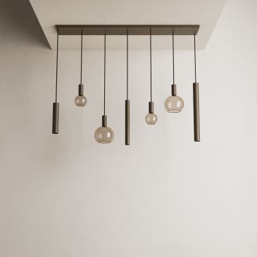 4300 - Lampe suspendue Riva droite 145cm - 7 Lumières 