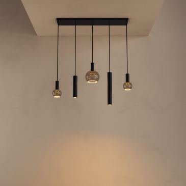 4302 - Lampe suspendue Riva droite 100cm - 5 lumières 
