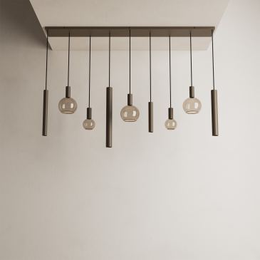 4320 - Lampe suspendue Riva droite 170cm - 9 lumières 