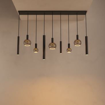 4320 - Lampe suspendue Riva droite 170cm - 9 lumières 